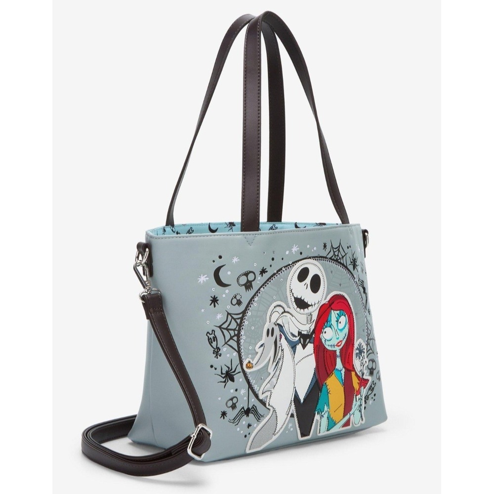 NEW! Loungefly Disney Nightmare Before Christmas Jack Sally Zero Tote Bag Purse